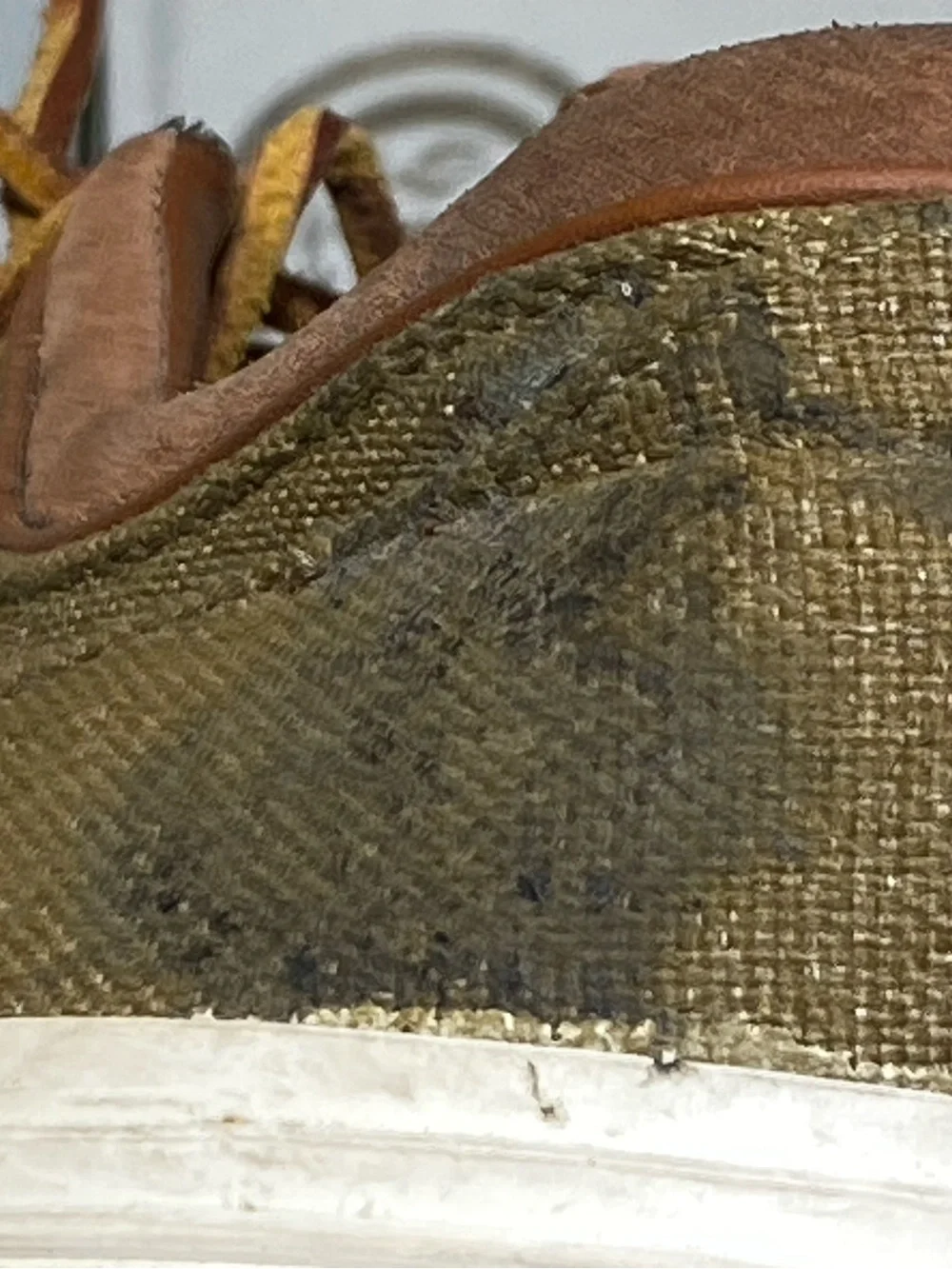 Ralph Lauren Olive Canvas Low-Top Sneakers with Brown Trim